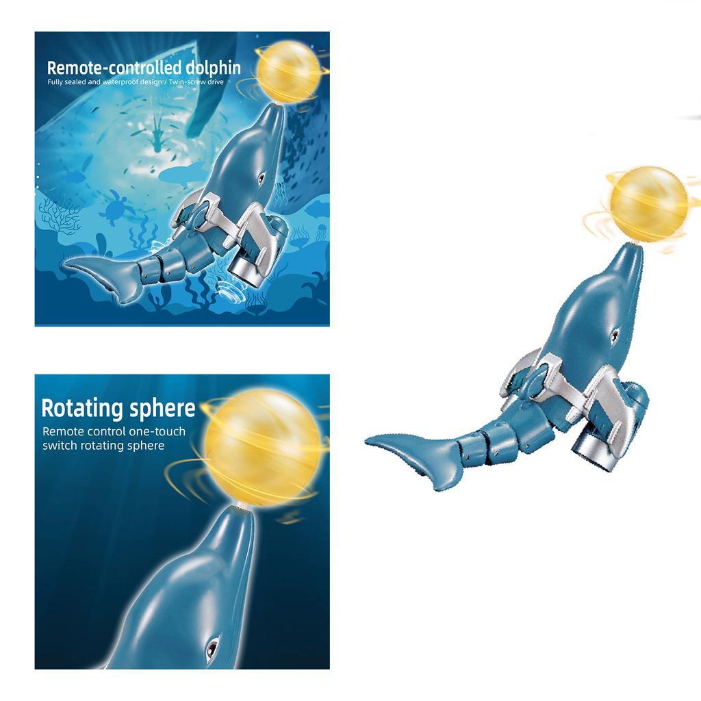 Remote Control Dolphin Boat Toy for Adult 2.4G Fast Boat for Lake Pool Kids Adult Electronic Gift Waterproof Animal Toy