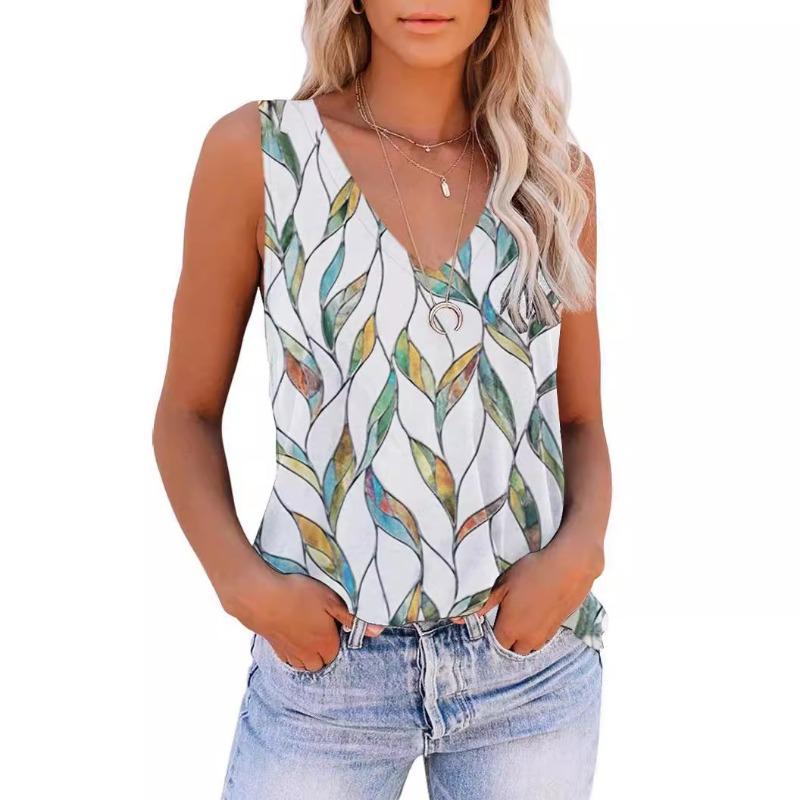 

Свободный жилет европейской и американской женской одежды с 3D цифровой печатью