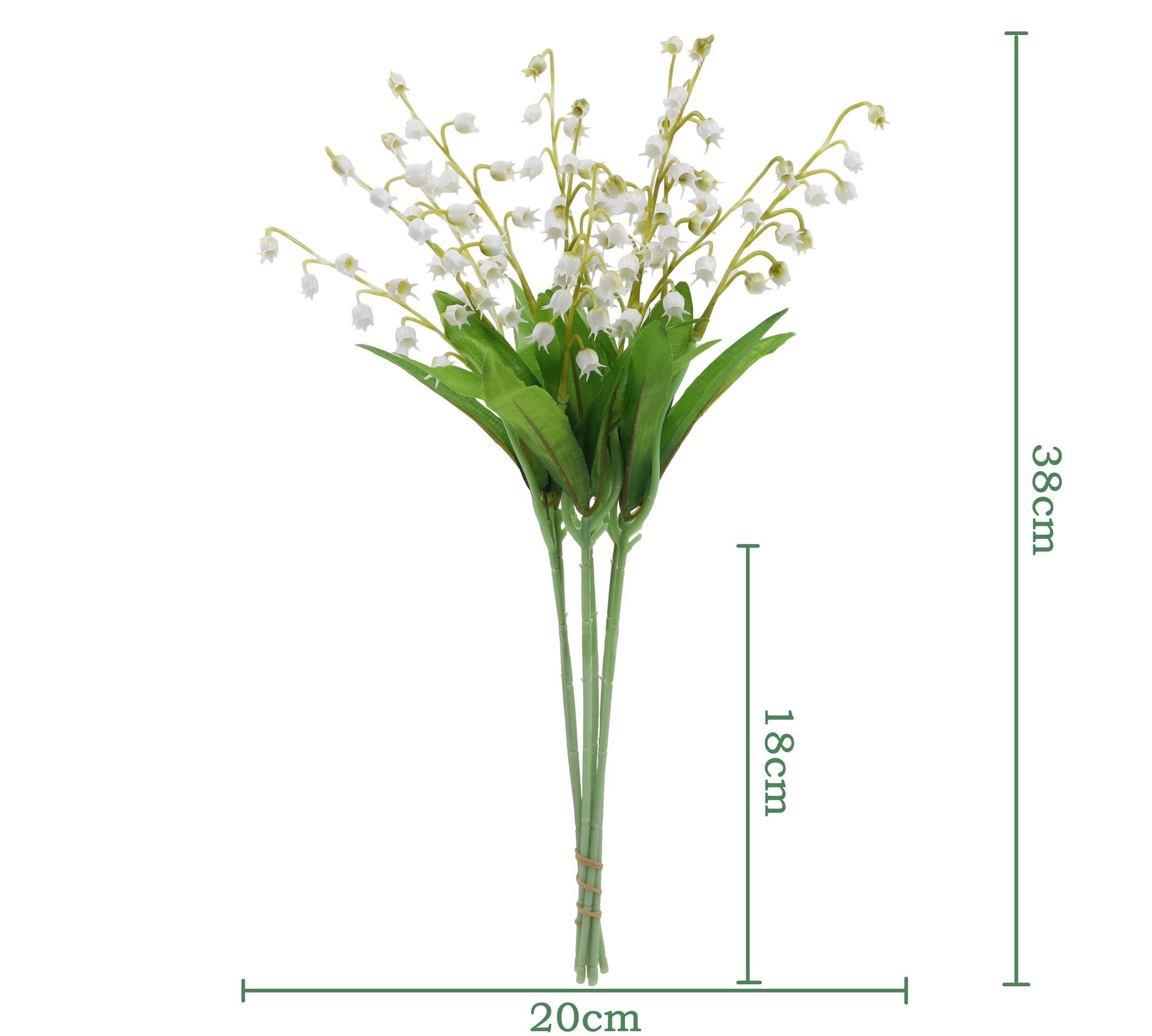 

6 шт. Искусственные букеты цветов ландыша, Поддельный пластиковый цветок, Колокольчики ветра, Цветок для вечеринки, свадьбы, украшения дома 6 PCs