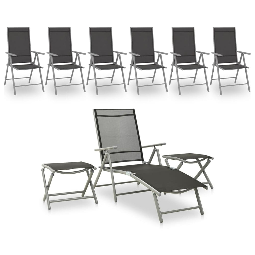 Salon de jardin 9 pcs  et argenté