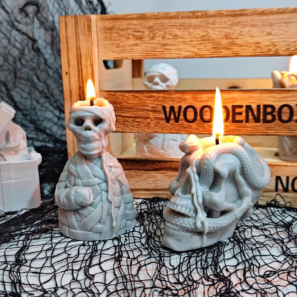 Flower & Halloween Silicone Mold: Ghost, Bat, Skull, Pumpkin for Candle & Plaster Ornaments