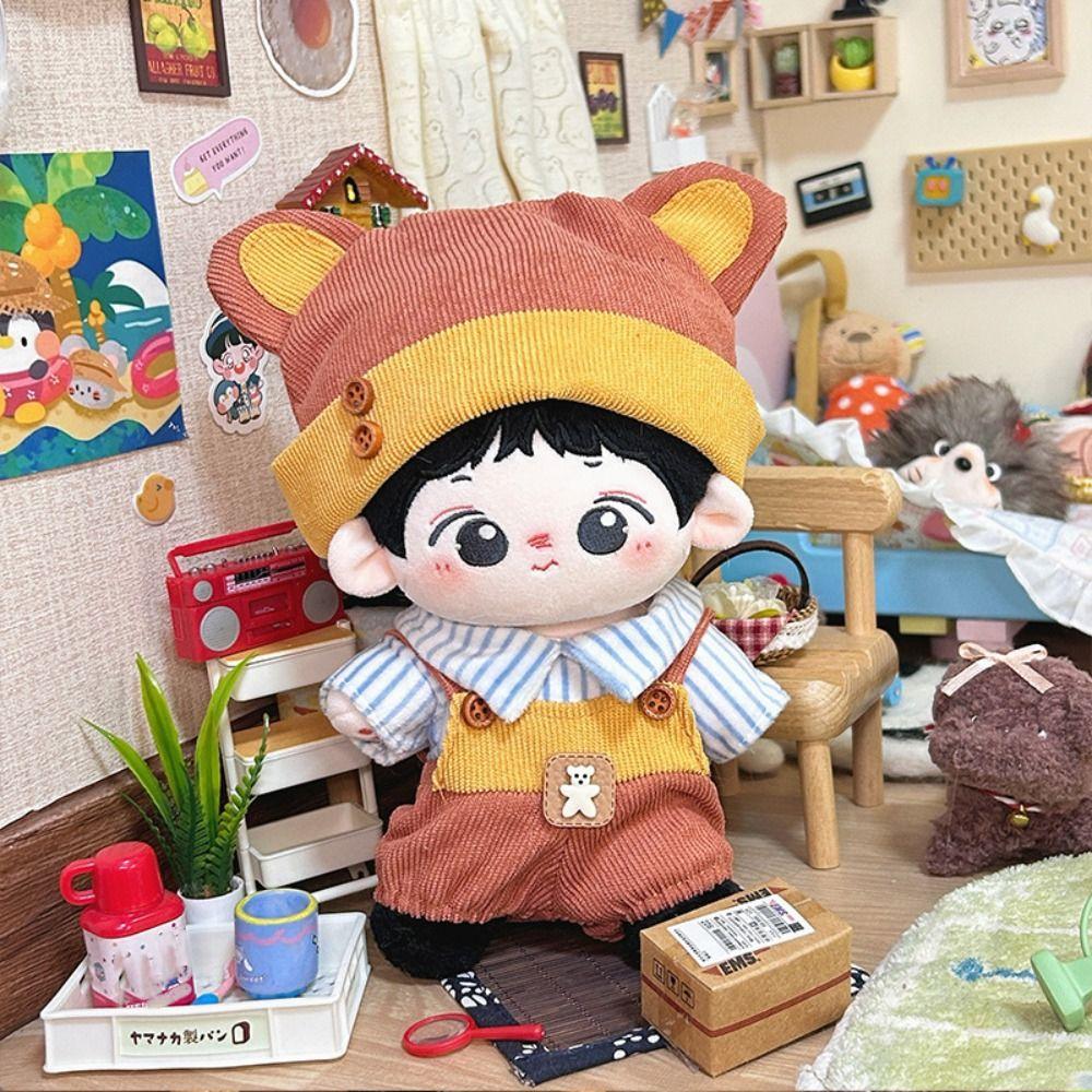 20CM Doll Dress Suit Multicolor Doll Cap Dress Gift Miniature Clothes  Cotton Stuffed Doll