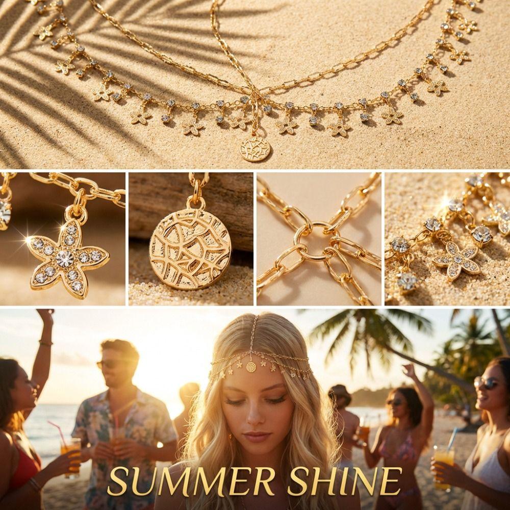 Korean Style Long Tassels Hair Chain Fairy Rhinestone Forehead Chain  Bride Hair Accessories