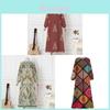 Ethnic Bohemian Long Dress With Polyester Blend Fabric For Party And Casual Wear