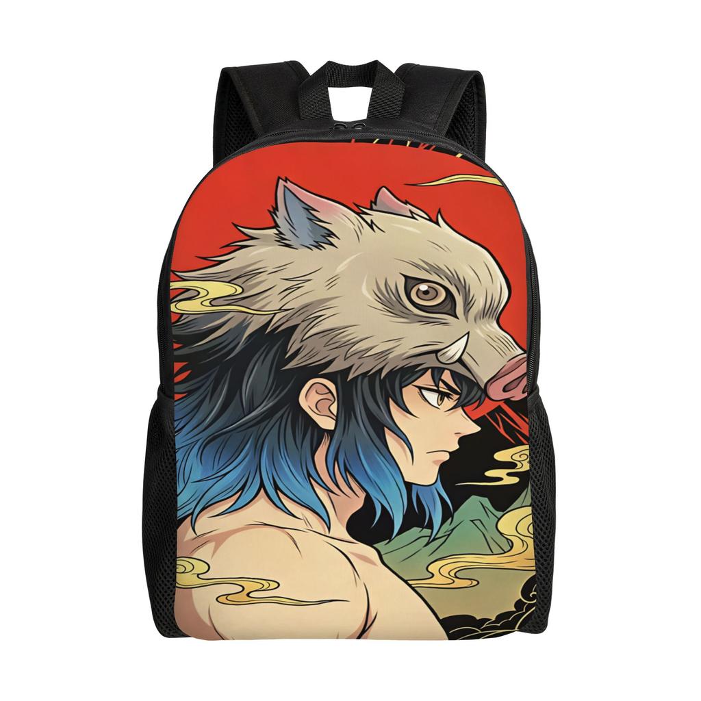 Kamado Tanjiro Backpack Demon Slayered Female Polyester Sport Backpacks Pattern Casual High School Bags Rucksack