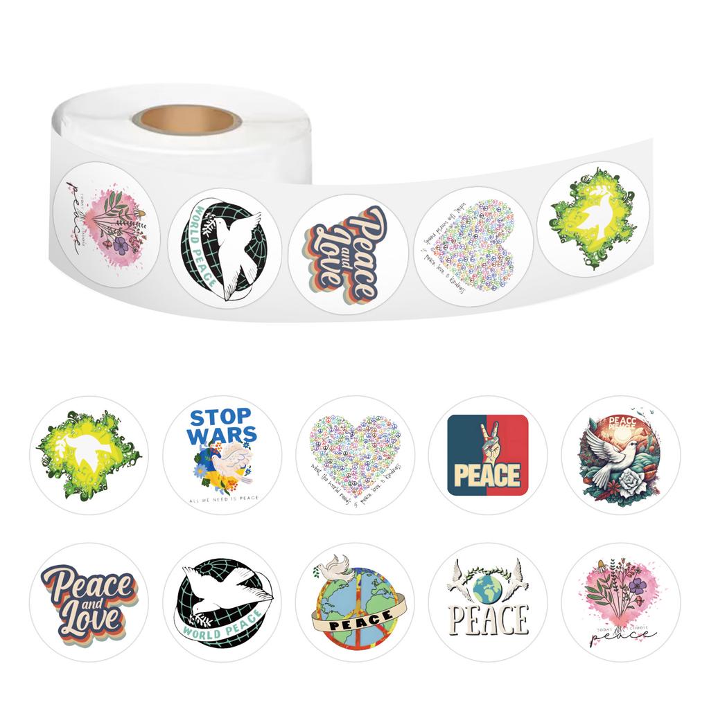 500 Stickers/roll Love and Peace Tape High-value Tape Decorate Birthday Party Phone Case Tape