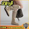 Suede retro two-wear velvet warm tall women's knight boots autumn and winter belt buckle thick heel thin fashion boots