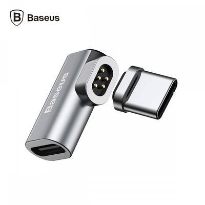 Baseus Mini USB Type-C Magnetický úhlový adaptér Šedý kovový magnetický adaptér