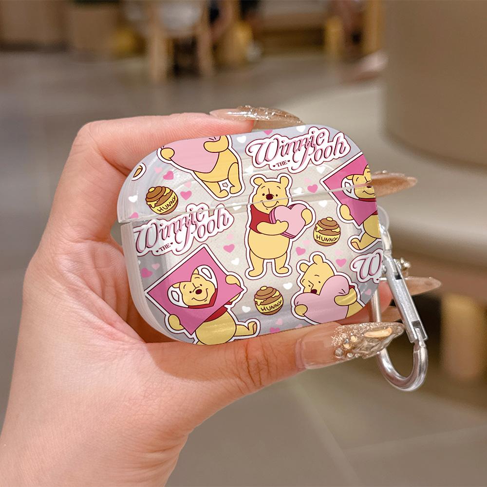 Cartoon Winnies The Poohs Translucent Silicone Case for Airpods 4 3 Pro 2 1 Wireless Earphone Headphone Pro2 Protective Covers
