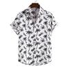 Spring and Summer Men's Beach Shirt Hawaiian Short Sleeve Flower Shirt Men's