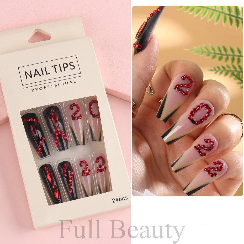 24pcs Detachable Ballerina False Nails Wearable Fake Nails Full Cover Long Nail Tips Manicure Tool Press On Nails