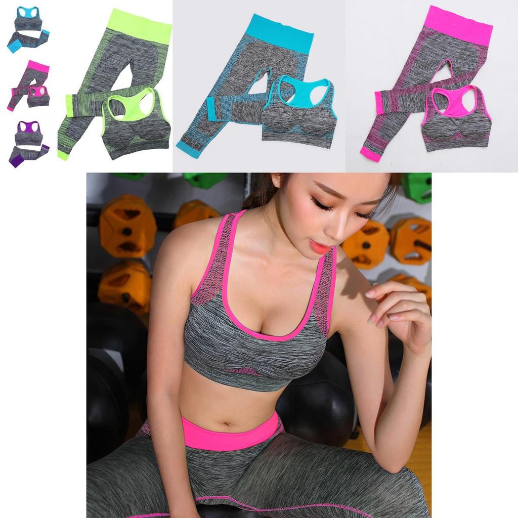 Premium Quality Fitness Workout Clothing Women's Gym Sports Running Girls Slim Leggings And Tops