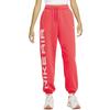 Nike Side Letter High Waist Lace Up Casual Fleece Knitted Sports Pants Women Pants Light-Melting-Red FB8052-648