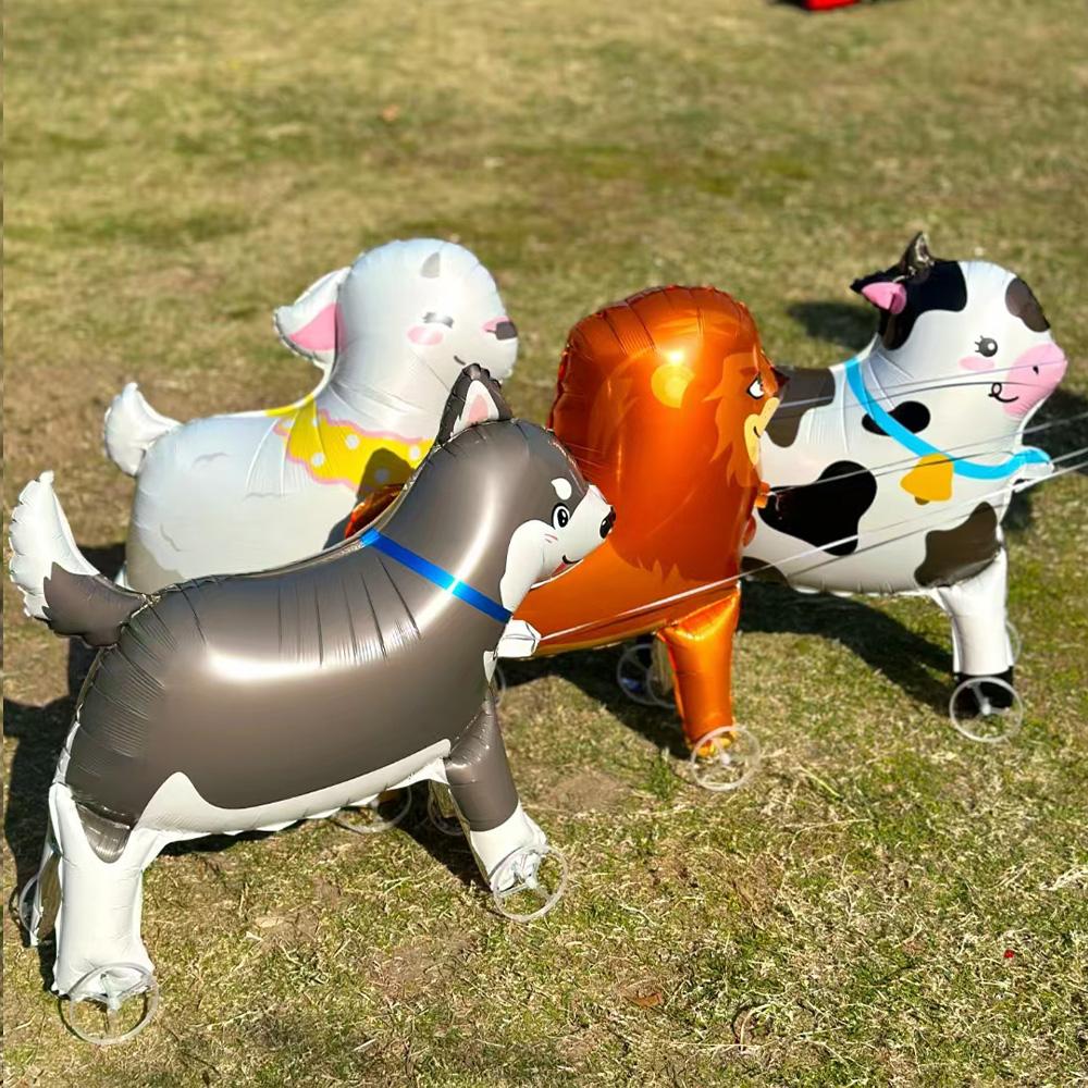 1 Pack of Wheeled Lamb-Shaped Aluminum Foil Balloons, Suitable for Birthday Parties, Themed Parties, Holiday Parties, and Animal-Themed Party
