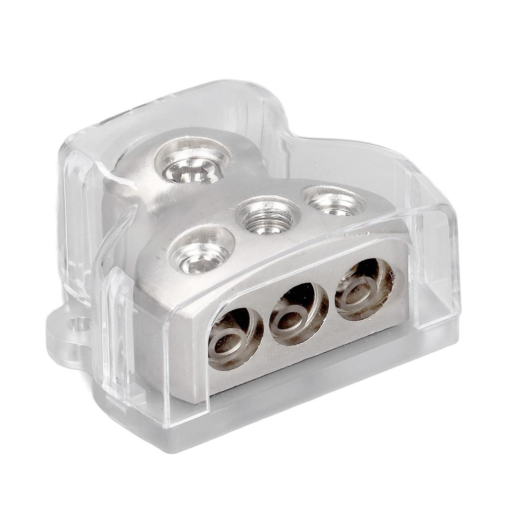 3‑Way Power Distribution Block Audio Fuse Holder Distributor Connecting Block for CarsTransparent Base