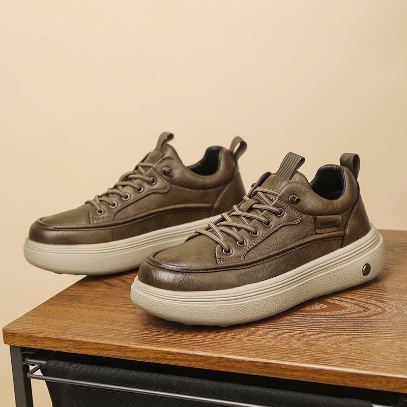 

Men s shoes 2025 autumn new trend versatile board shoes British style platform casual fashion shoes men 44 хаки