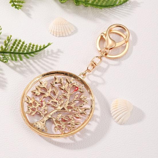 Keychain Pendant Rhinestones Inlaid Tree of Life Design Decorative Key Chain with Anti-Oxidation Lobster Clasp Backpacks Accessory