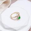 Kinel glänzende grüne Zirkon-Ringe für Damen, luxuriöser, trendiger Party-Schmuck