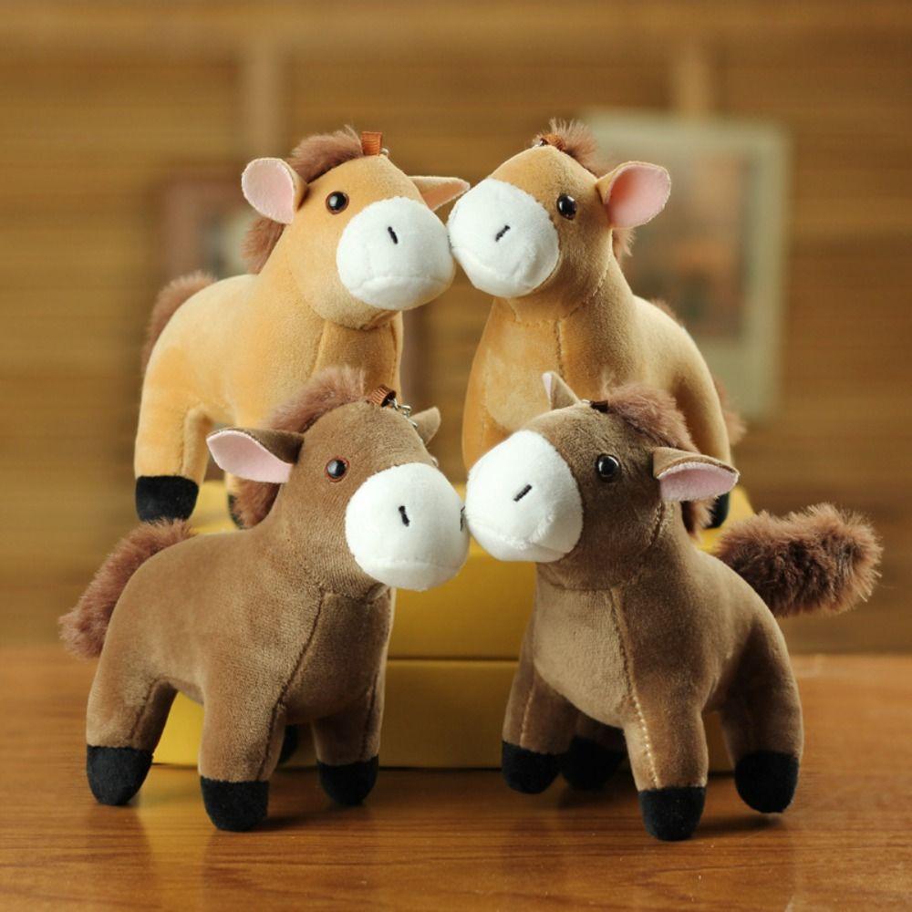 Cute Cartoon Stuffed Horse Doll Stuffed Animal Little Horse Keychain Bag Pendant