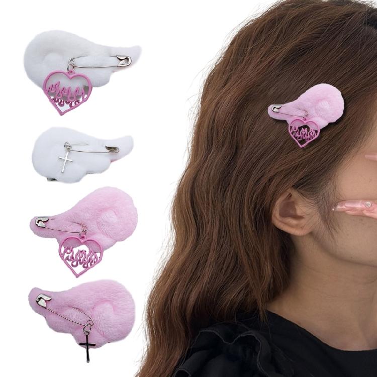 Delicate Hair Accessory with Soft Angel Wing Fashionable Hair Clips Ornament