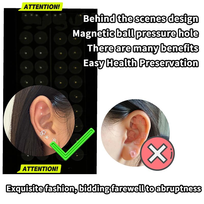 20 Patches Pentagram Ear Acupuncture Auricular Ear Stickers Rhinestone Massage Ear Point Pressure Patch Auriculotherapy