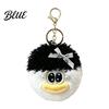 Bowknot Head Keychain Cartoon Curly Hair Keychain, Plush with Metal Clasp, Soft Plushie Bag Decoration Backpacks Handbags Keys Decorative Pendant for