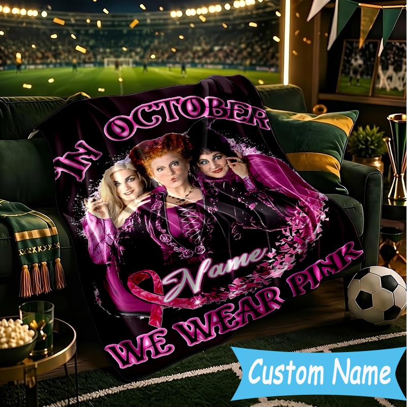1PC Custom Name Witches Collage Throws Blanket Flannel Blankets for Couch Bed Gifts for Men Women Travel Picnic Christmas Fan Gifts