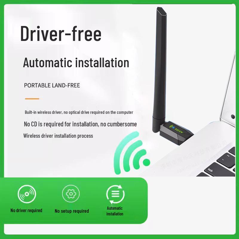 USB Wireless Network Adapter - Driver-Free, Gigabit, for Desktop & Laptop, 360° WiFi Receiver, Unlimited Mini Connectivity