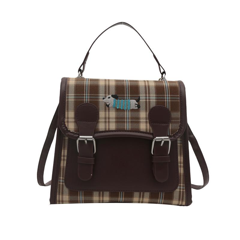 Осень и зима ретро нишевый клетчатый рюкзак новая универсальная сумка многофункциональная повседневная на плечо сумка-мессенджер One Size 2165₽