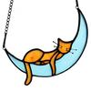 Cat Gift for Home Acrylic Hanging Pendant with Chain, Animal Ornament Window Decorative Wall Decor, Cute Lover Room Decoration Decor