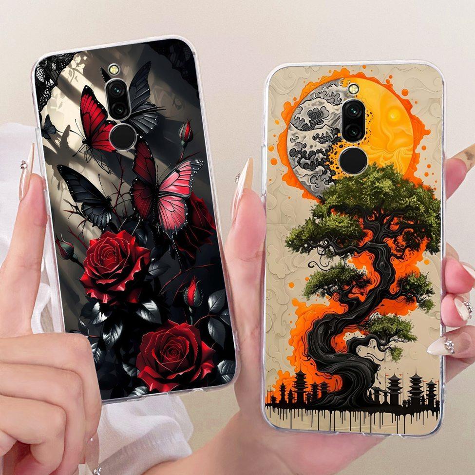 Transparent Cover For Redmi 8 Case Cute Fashion Funny Painted Casing For Xiaomi Redmi 8 M1908C3IC MZB8255IN M1908C3IG M1908C3IH