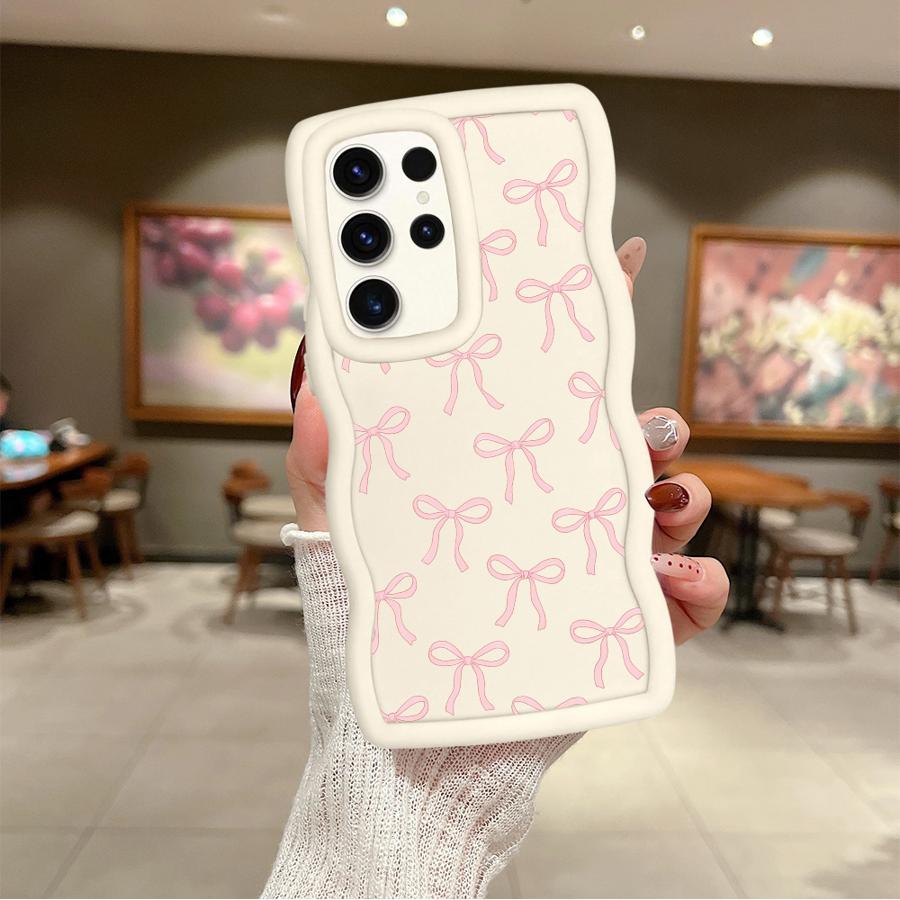 Case for Samsung Galaxy S22 Ultra S23 Plus S24 S20 FE S25+ S21 S24+ S25 Soft Phone Cover Fashion Pink Bow