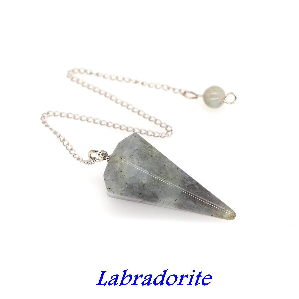 Natural Stone Quartz Agates Pendant Reiki Healing Crystal Cone Amethyst Charm Gems Pendulum Chakra Wicca For Divination Dowsing