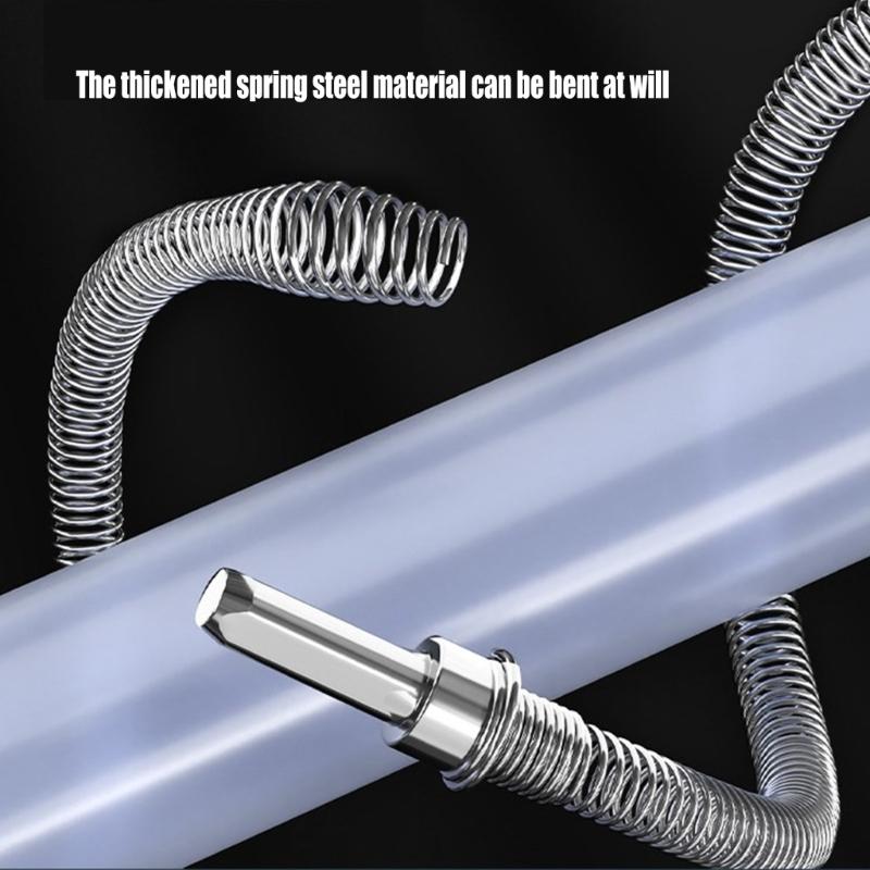 Professional 10mm Thickened Steel Coil Drain Auger For Kitchen Sink Floor Drain Pipe Clog Removal Works With Power Drill