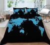 Povlečení s 3D vzorem mapy světa Jednolůžková postel Plná velikost povlaku na polštář a přikrývky 2 nebo 3 látky z mikrovlákna Pohodlná domácí dekorace