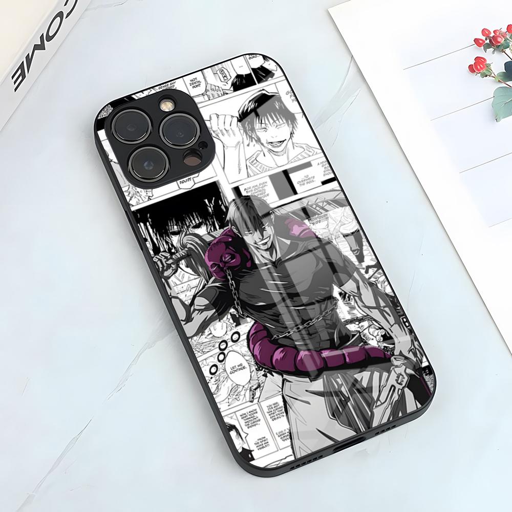 

Fushiguro Toji Cool Anime Phone Case For IPhone 17 Pro Max 15 Pro 16 14 Plus 12 13 Mini 11 Pro Shockproof Glass Cover iPhone15 Plus