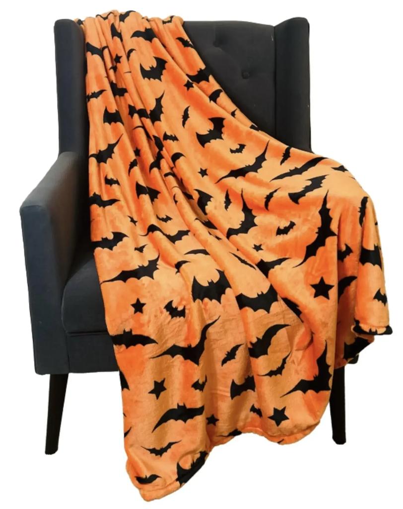 Coperte Plaid di Pipistrelli per Halloween Coperta Morbida in Flanella con Animali Adorabili per Tutte le Stagioni Coperte per Letto, Divano, Ufficio con Creature Notturne