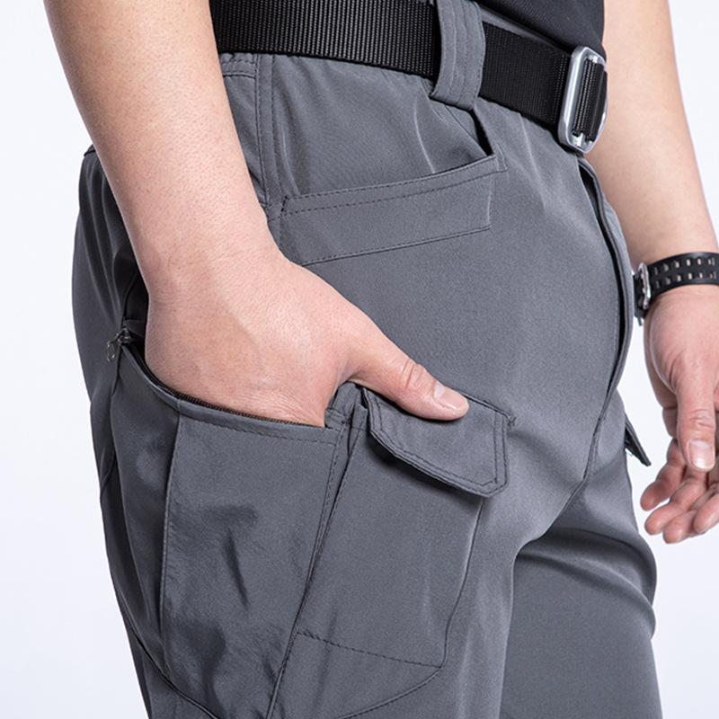 Pánské outdoorové sportovní trekingové fleecové kalhoty tepláky vícekapsové kalhoty městské teplé cargo kalhoty