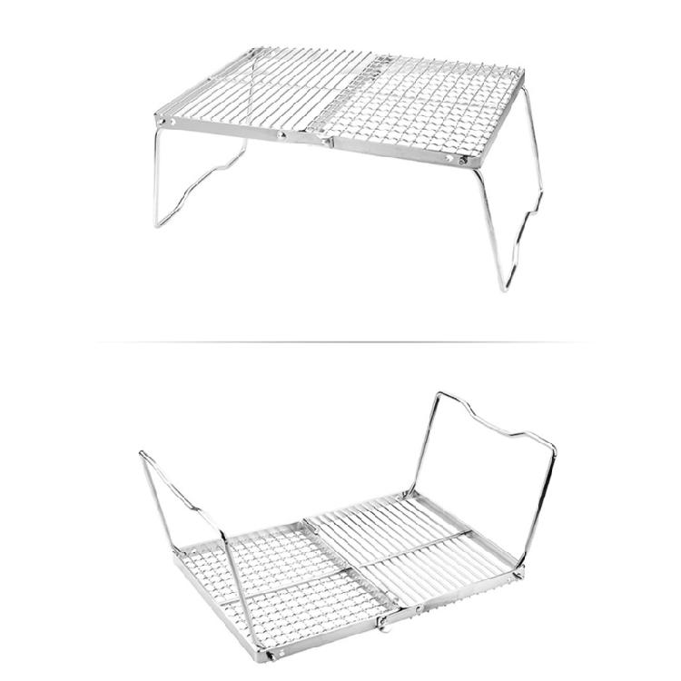 Foldable Camping Table Outdoor Folding Table Barbecue Table Stainless Steels Grilling Grate With Legs Camping Table