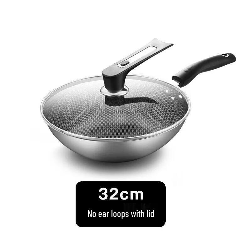 Qiwei 304 Stainless Steel Non-stick Wok 9-10.9cm Height