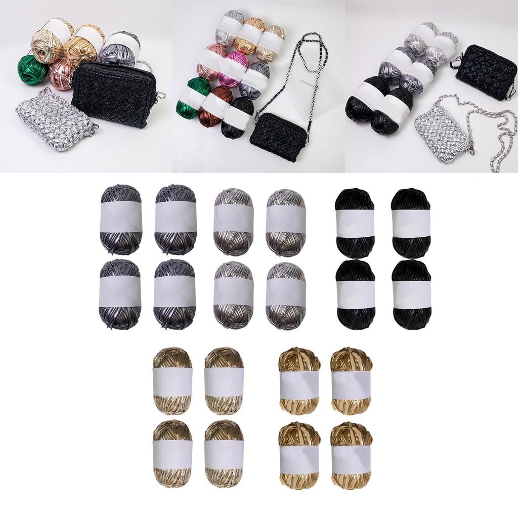 of Chunky Knitting Yarn, T-Shirt Crochet Craft Shiny Polyester Double Yarn for Knotting,