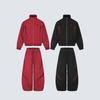 Unisex Sporty Color-Block Windbreaker Jacket Wide-Leg Cargo Pants Set Casual Activewear Outfit