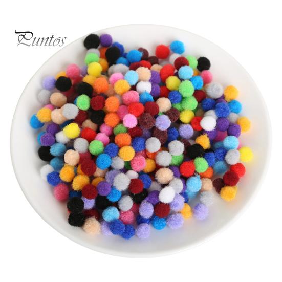 300 Pcs Pom Poms for Crafting 10mm Fluffy Felt Balls Solid Color Fuzzy Pompoms for Dolls Garland DIY Crafts Decorations