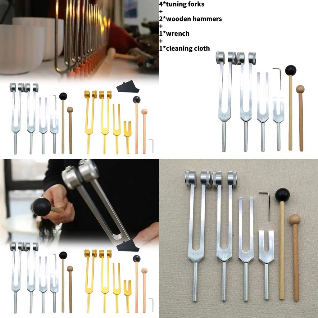 Aluminiumlegierung Stimmgabel Set Für Fitnessgeräte Und Massagetherapie Mit Reinigungswerkzeugen