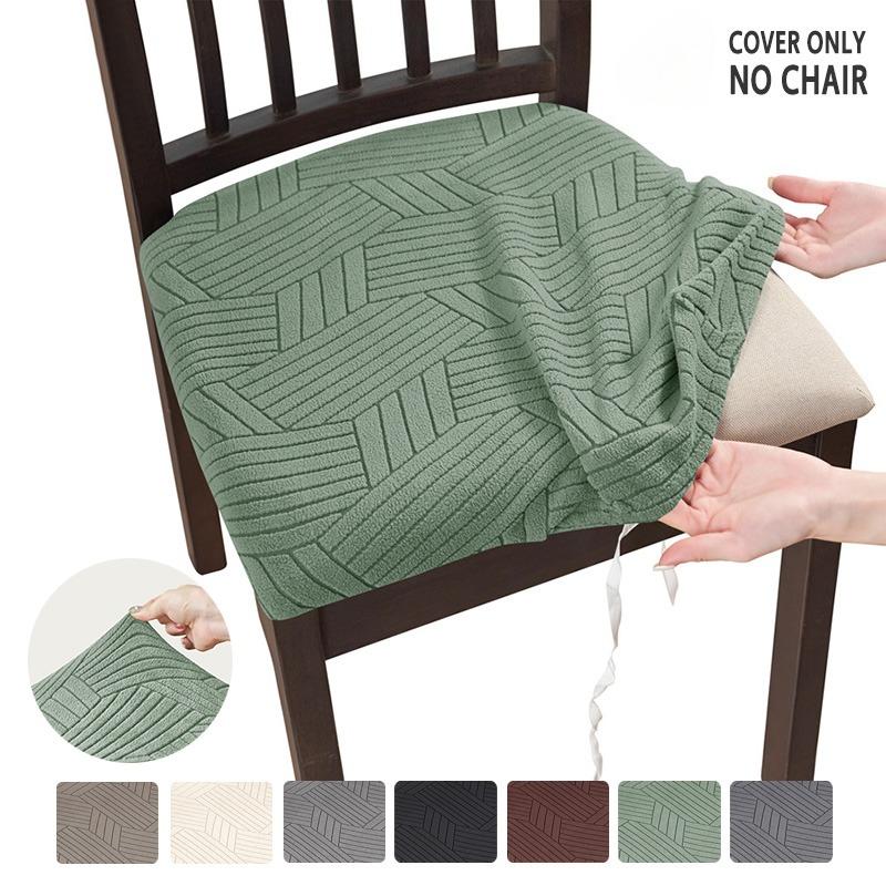1PC Stretch Dining Chair Seat Covers Jacquard Elastic Chair Seat Cover Removable Chair Cushion Slipcover for Home Decor