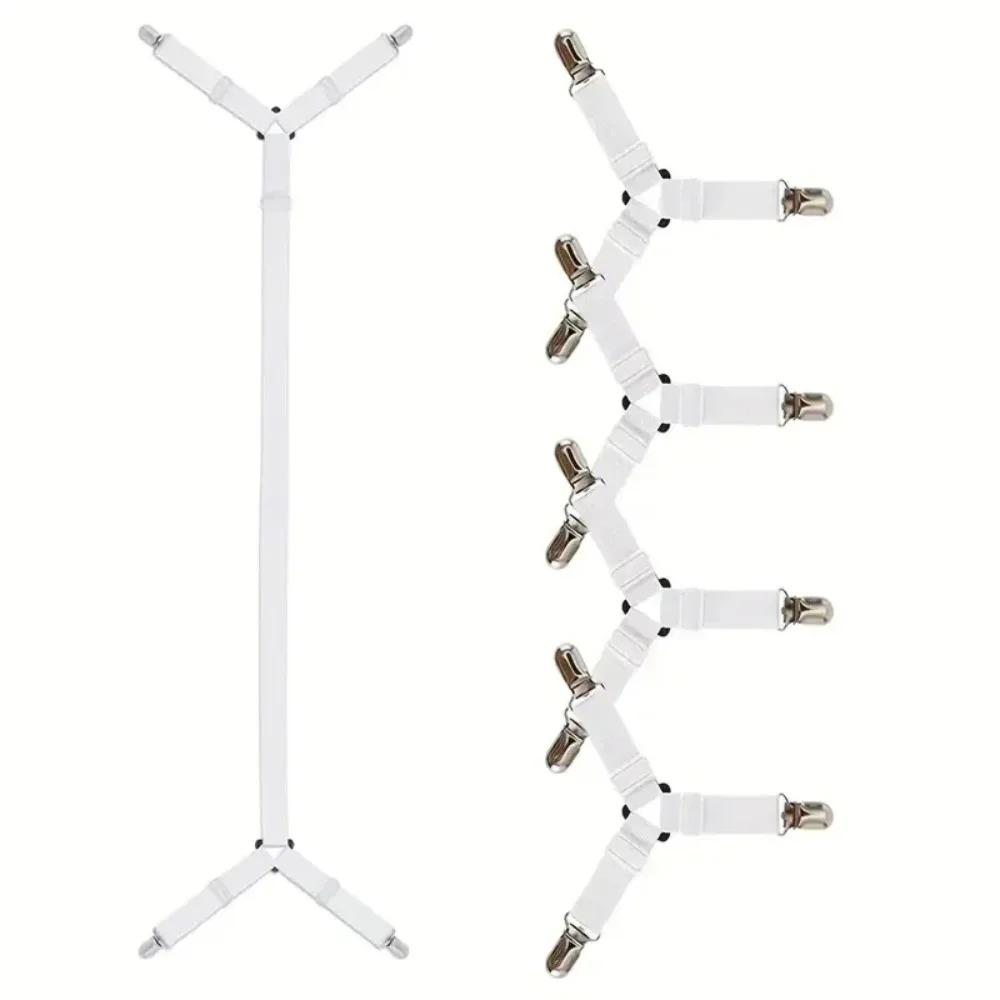 

5PCS Adjustable Elastic Bed Sheet Holder Straps Anti Slip Sheet Clip for Blankets Quilt Fitted Sheet Home Organization Gadgets
