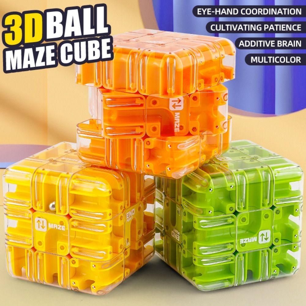 3D Puzzle Ball Maze Toy Stress Resistant Kids Fingertip Puzzle Intelligence Cube Magic Toys  Gift