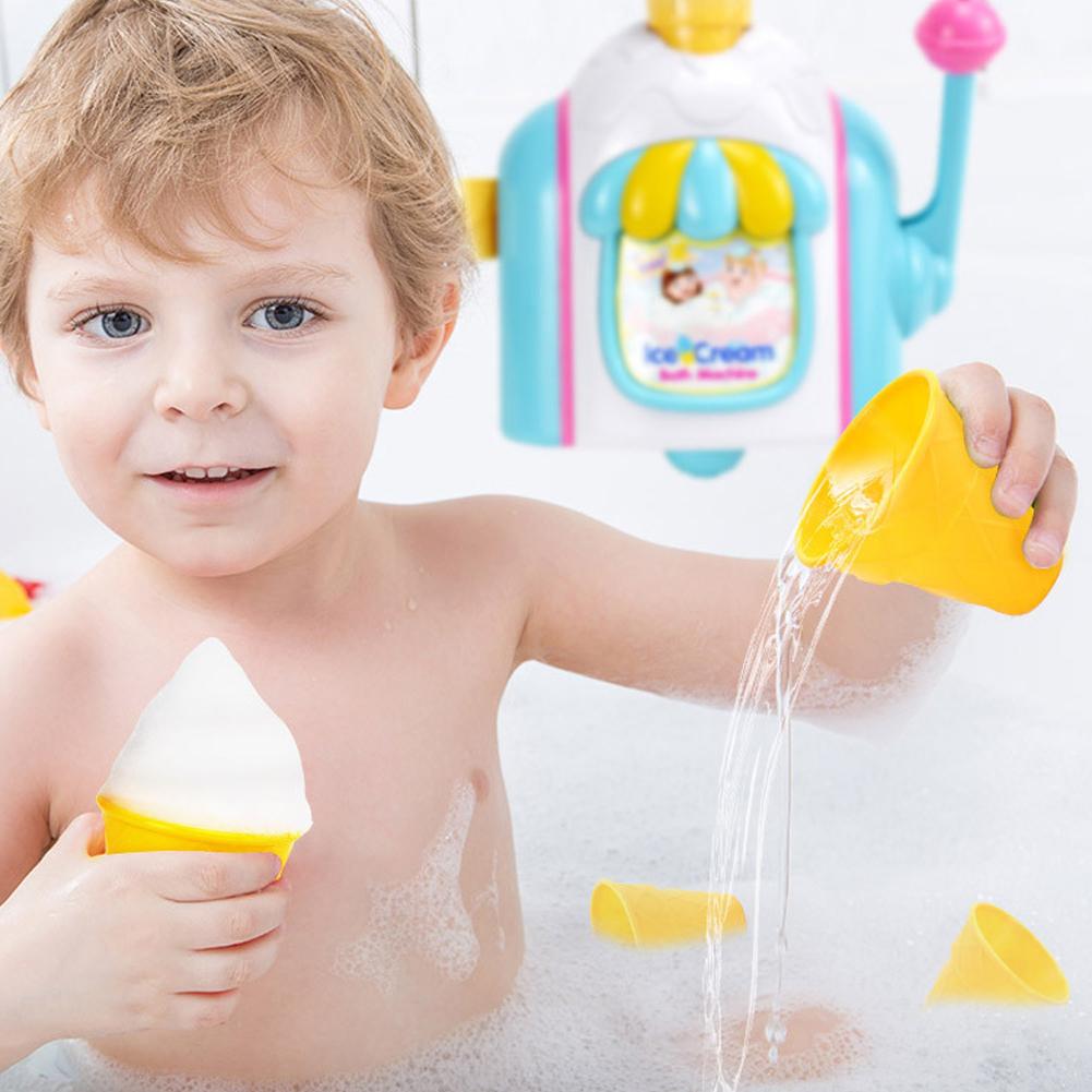Children's Bathroom Water Toy Ice Cream Handmade Fun Baby Cone Play Foam Shop Toy Bubble Water M1Y1