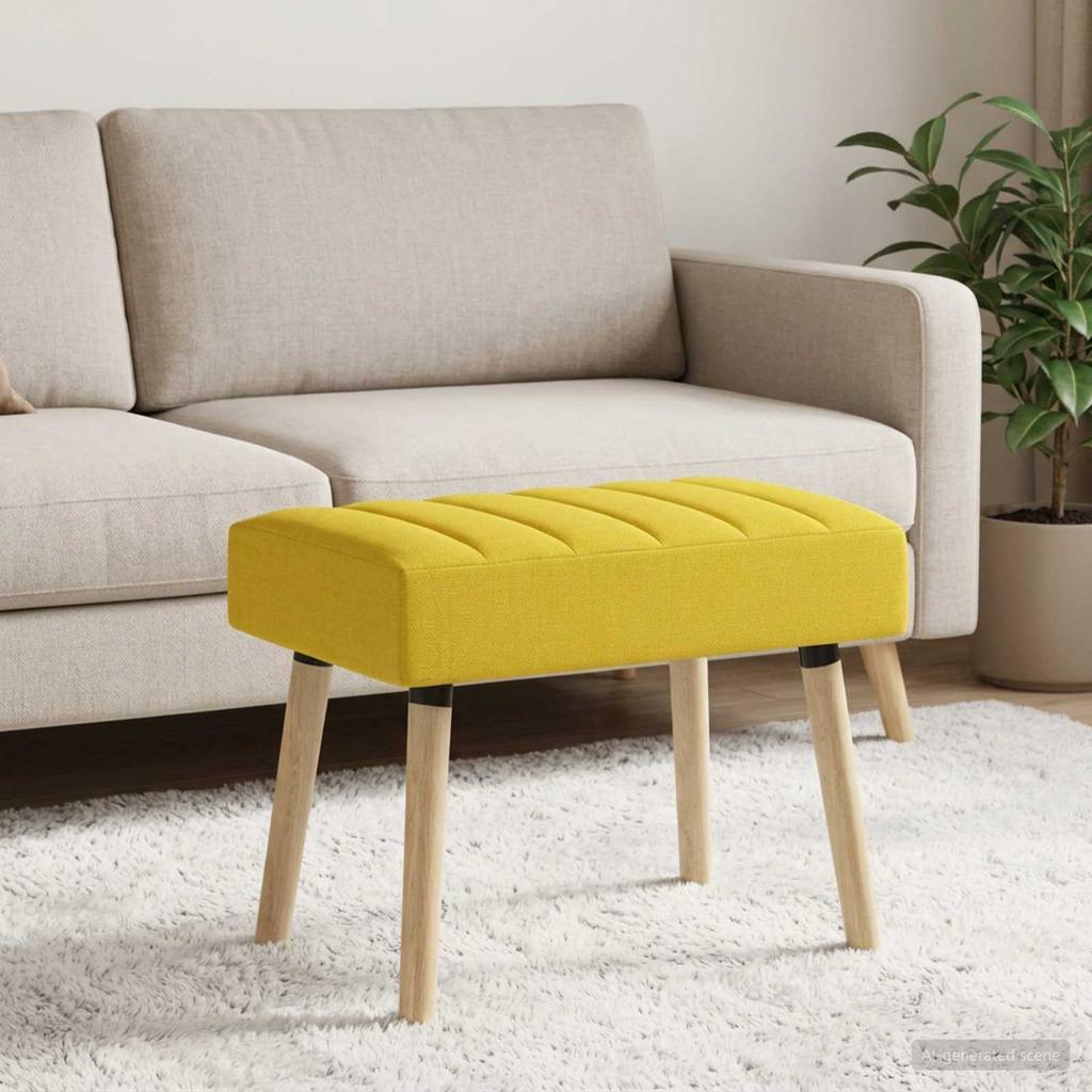Channel Tufted Bench Light Yellow 60 X 40 X 45 Cm Fabric