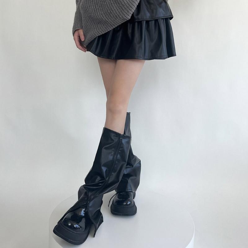 Scaldamuscoli Al Ginocchio da Donna Leggings Caviglia Alta Benda Ginocchio Alto Stivale Tubo Lungo Calze Lunghe Manica per Gamba Copri Polpaccio
